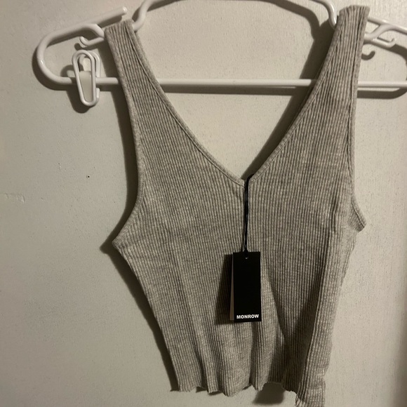 Monrow rib v neck top - Picture 1 of 4